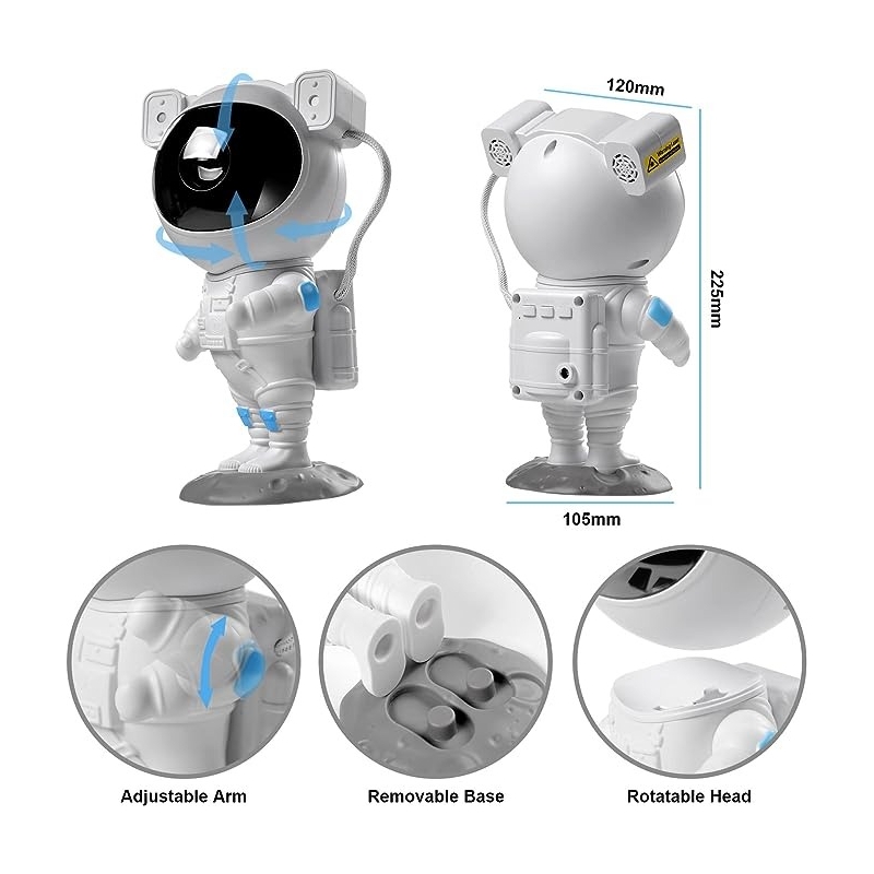 Foto 3 pulgar | Proyector Galaxy Con Led De Estrellas De Astronauta Y Sonido Bluetooth - Venta Internacional.