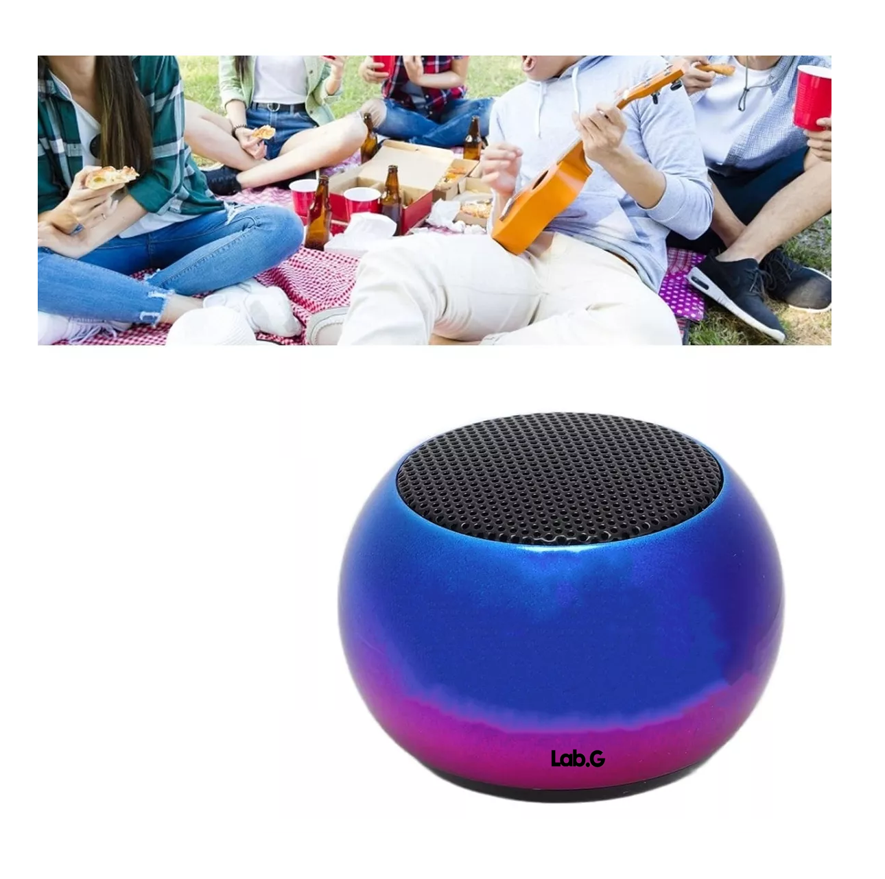 Foto 3 pulgar | Mini Altavoz Portátil Inalámbrico Bajo Tws Bluetooth Altavoz Azul