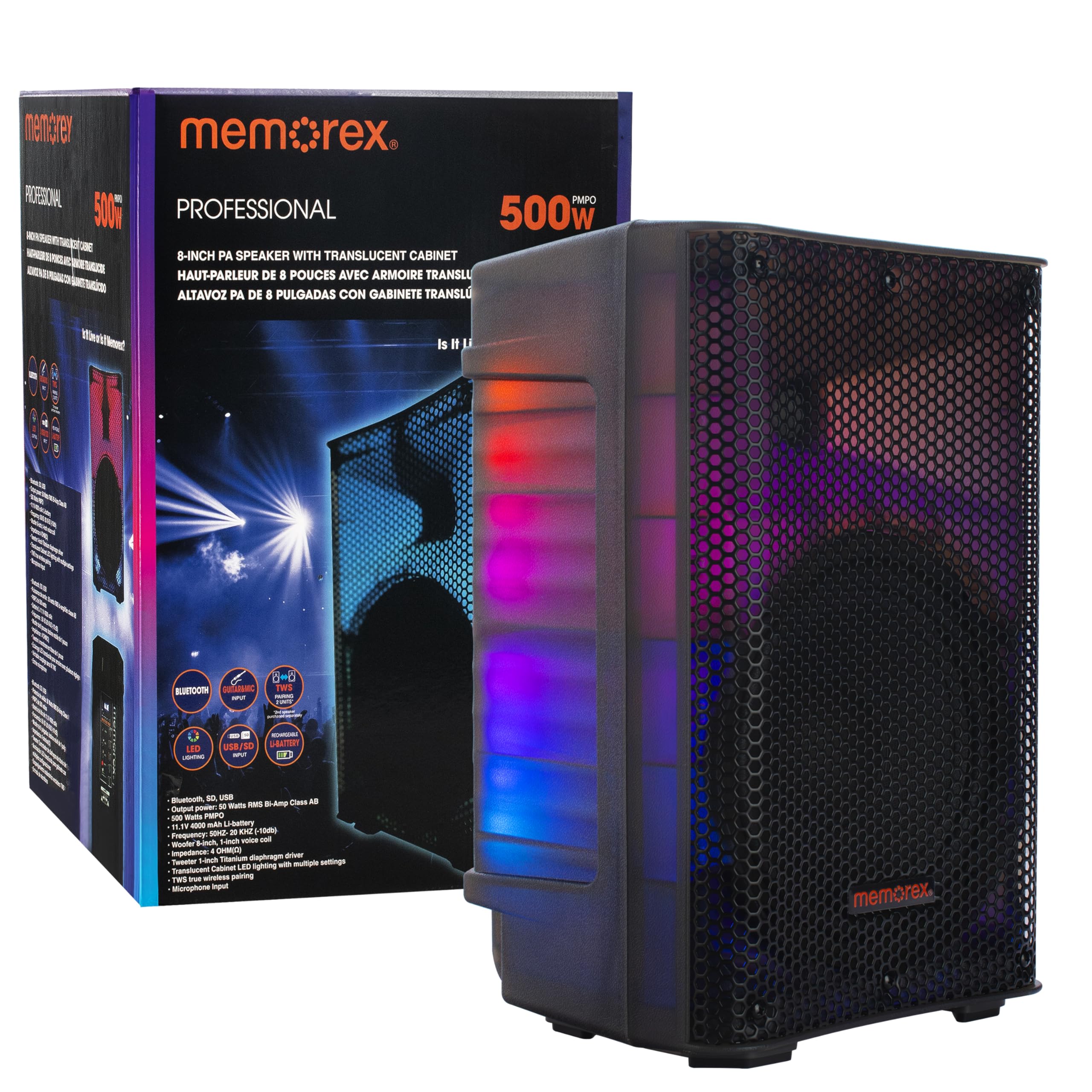 Foto 4 pulgar | Bocina Bluetooth Memorex 8 Pulgadas - Venta Internacional