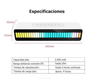 Foto 3 | Bocina Barra De Sonido Bt Conluz Rgb Blanco