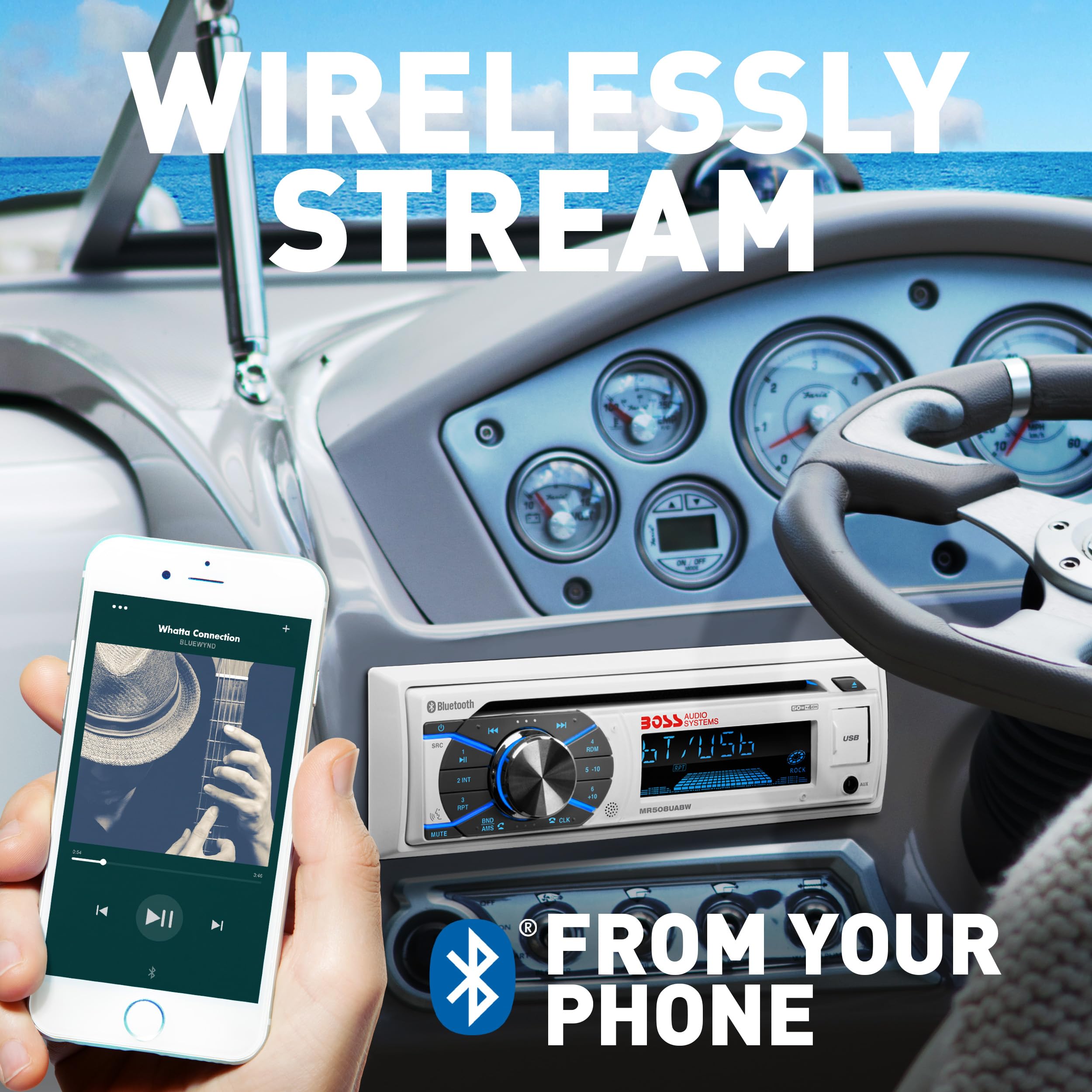Foto 3 pulgar | Sistemas De Audio Estéreo Boss Para Barcos Marinos Mr508uabw Bluetooth - Venta Internacional.
