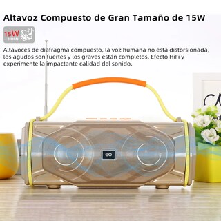 Foto 3 | Bocina Solar, Lámpara15w, Bluetooth, Fm Radio, Altavoz Eo Safe Imports Esi-19109 Dorado