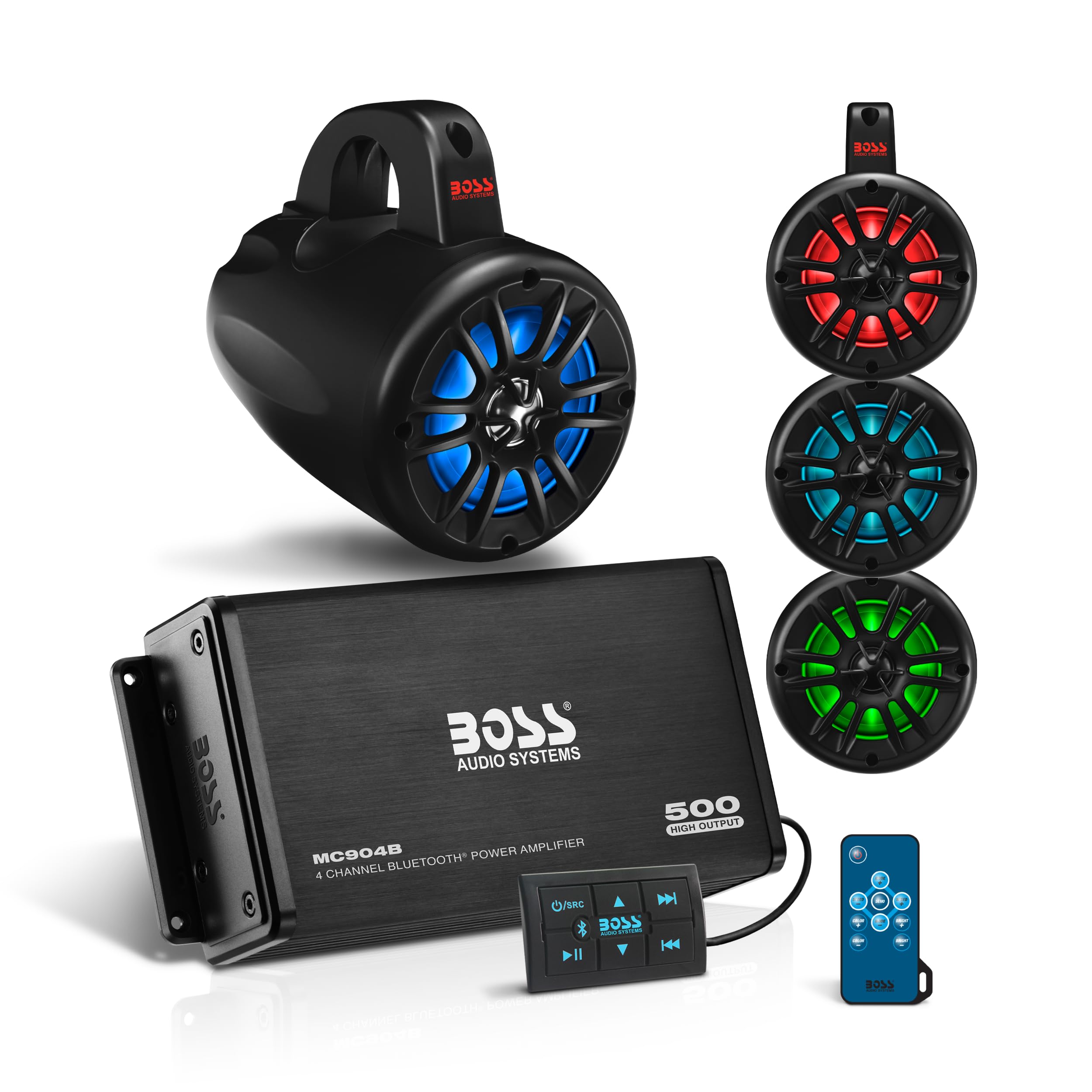 Altavoces Wake Tower Boss Audio Systems Uni4rgb De 4 Pulgadas (x4) - Venta Internacional.