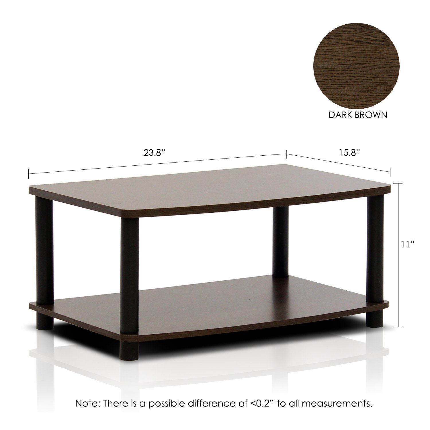Foto 3 pulgar | Soporte Para Tv Furinno Turn-tube, Sin Herramientas, Elevado, 2 Niveles, Marrón/negro - Venta Internacional.
