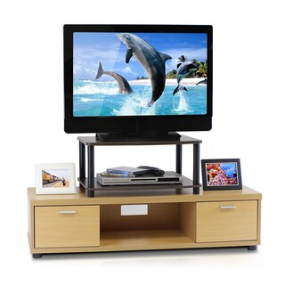 Foto 3 | Soporte Para Tv Furinno Turn-tube, Sin Herramientas, Elevado, 2 Niveles, Marrón/negro - Venta Internacional.