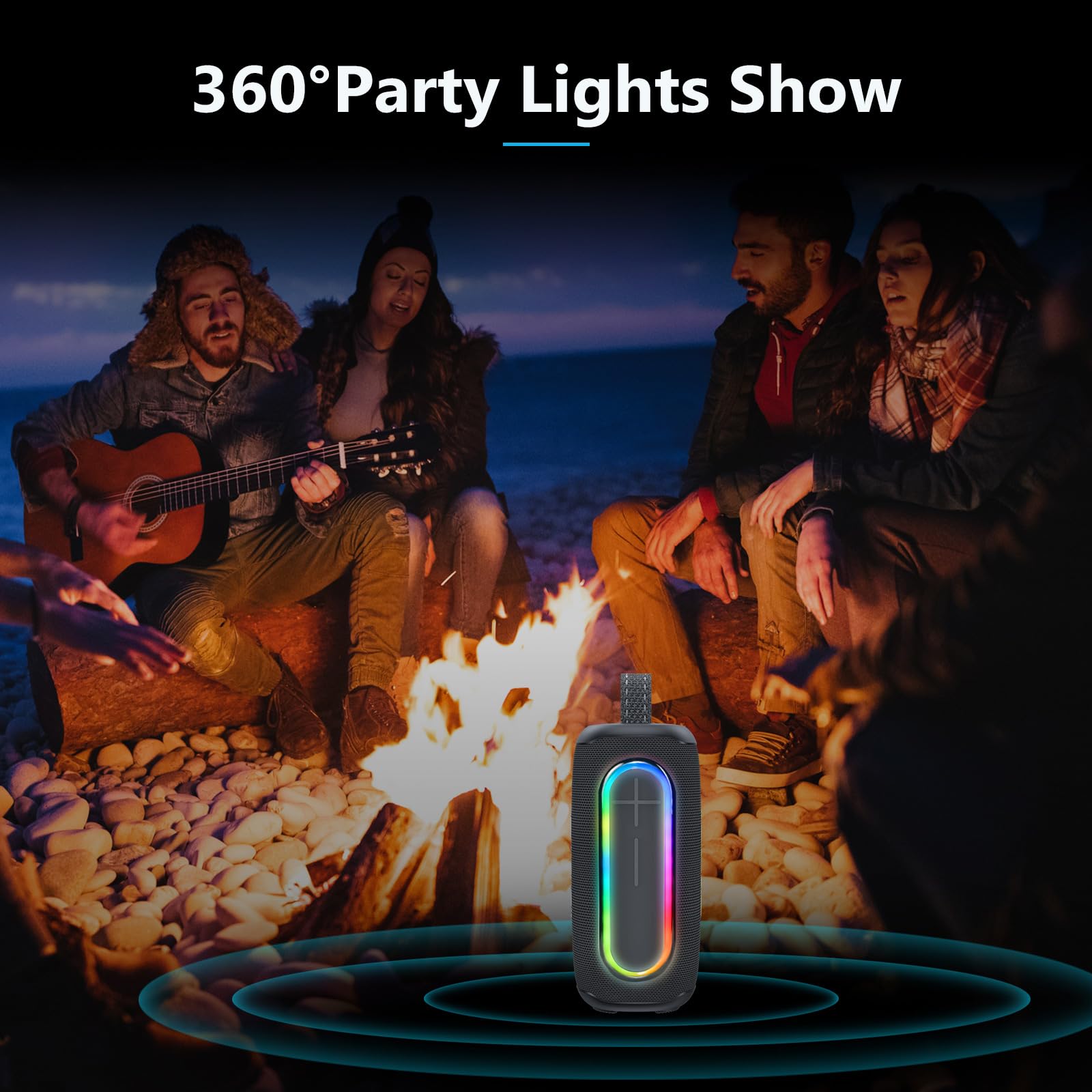 Foto 6 pulgar | Altavoz Bluetooth Awei Loud De 40 W Con Micrófono Ipx7, Luz Rgb Impermeable - Venta Internacional.