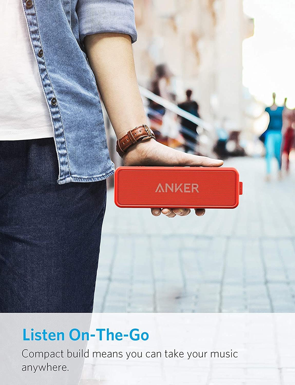 Foto 6 pulgar | Bocina Bluetooth Anker Soundcore 2 Portable Rojo - Venta Internacional