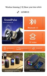Foto 2 | Altavoz Bluetooth Ai Voice Multicolor Con Tarjeta/disco U - Venta Internacional.
