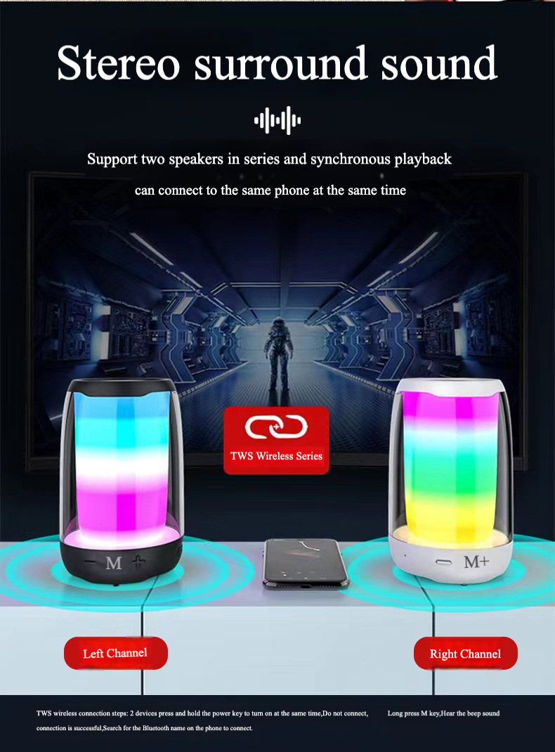 Foto 4 pulgar | Altavoz Bluetooth Pulse4 Mini, Dos Colores, Degradado Colorido - Venta Internacional.