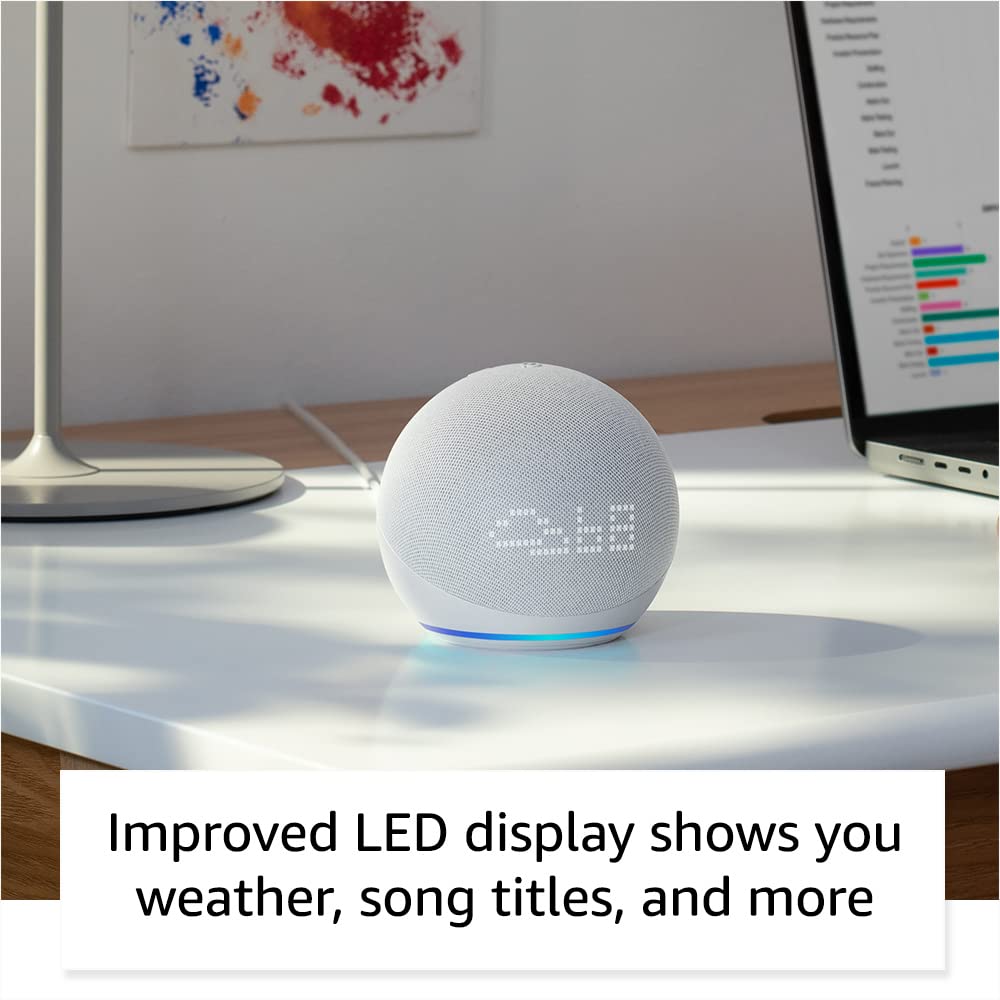 Foto 4 pulgar | Altavoz Inteligente Amazon Echo Dot con Reloj Azul Nube - Venta Internacional
