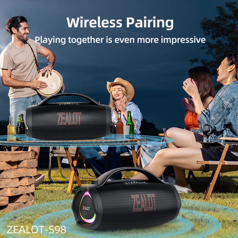 Foto 8 pulgar | Altavoz Bluetooth Zealot Boom Box 3 S98 De 160 W Con Ipx6 - Venta Internacional.