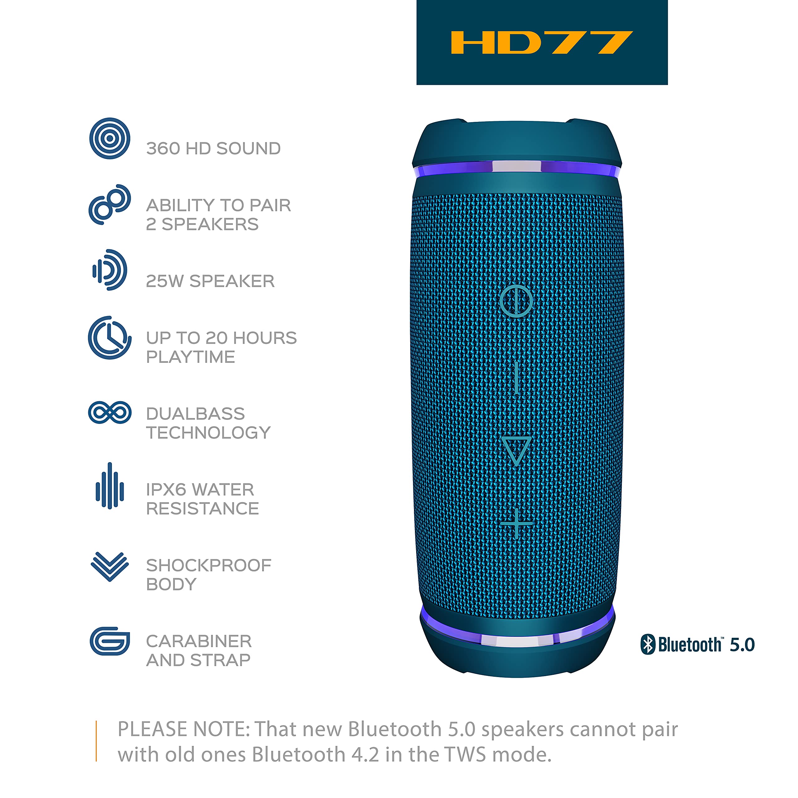 Foto 2 | Altavoz Bluetooth Treblab Hd77 30w 360° Sound Ipx6 Resistente Al Agua - Venta Internacional.
