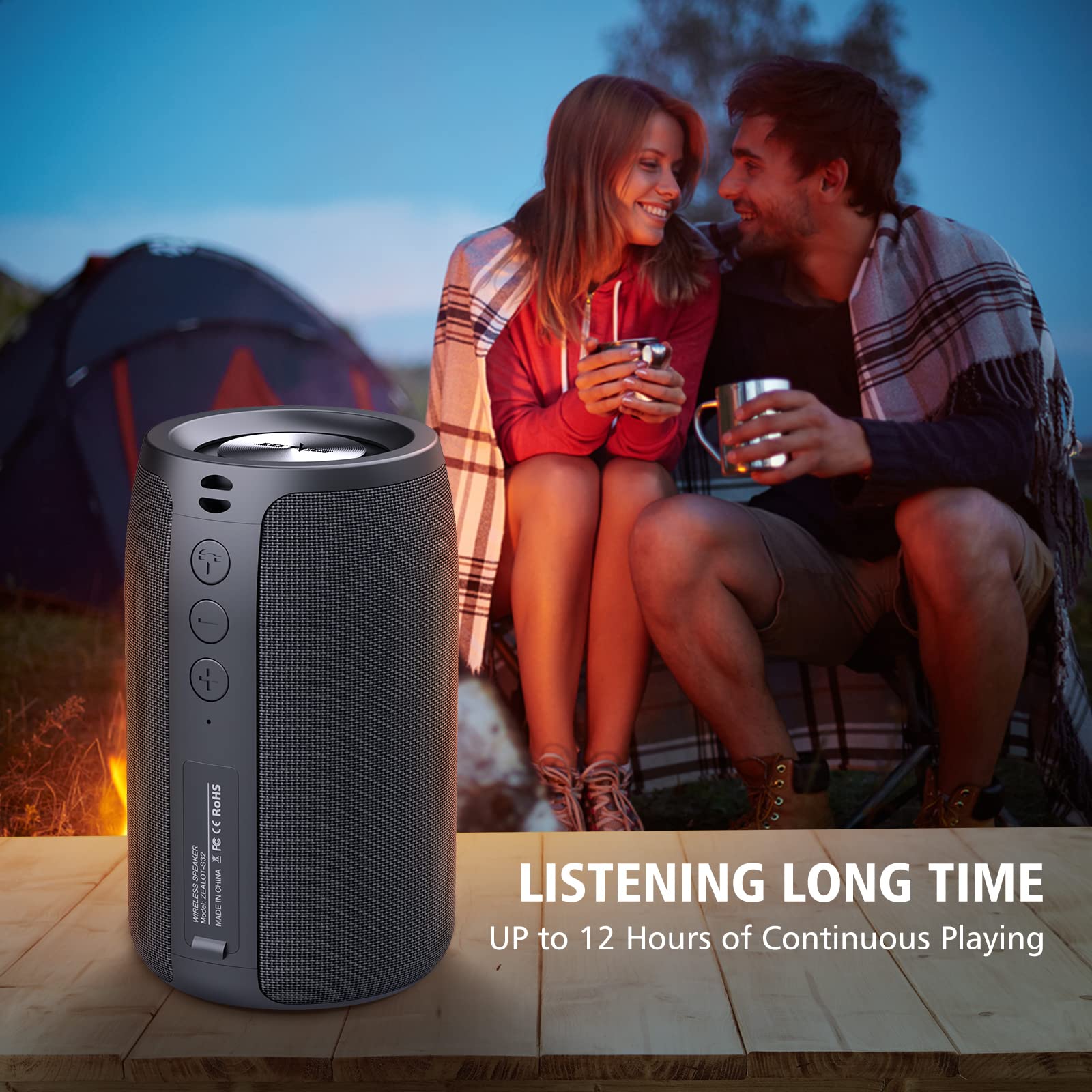 Foto 7 pulgar | Altavoz Bluetooth Zealot S32 Portátil Impermeable Ipx5 Negro - Venta Internacional.