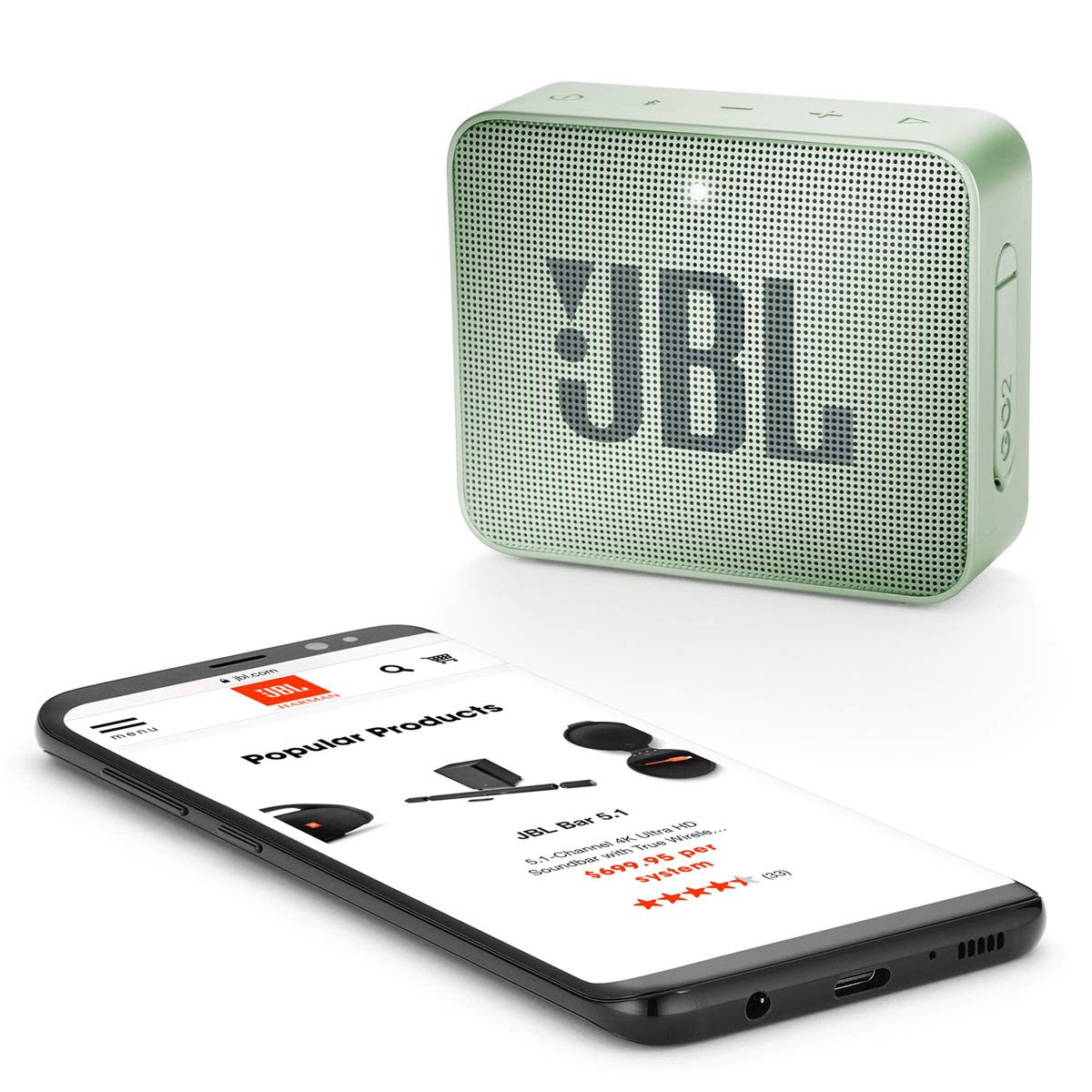 Foto 6 pulgar | Altavoz Bluetooth Jbl Go2, Impermeable, Ultraportátil, Color Menta - Venta Internacional.