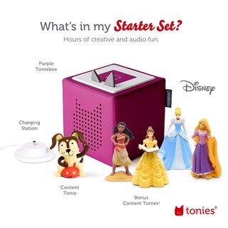 Foto 5 | Set De Inicio De Reproductor De Audio Toniebox Con Cinderella, Belle Y Moana - Venta Internacional.