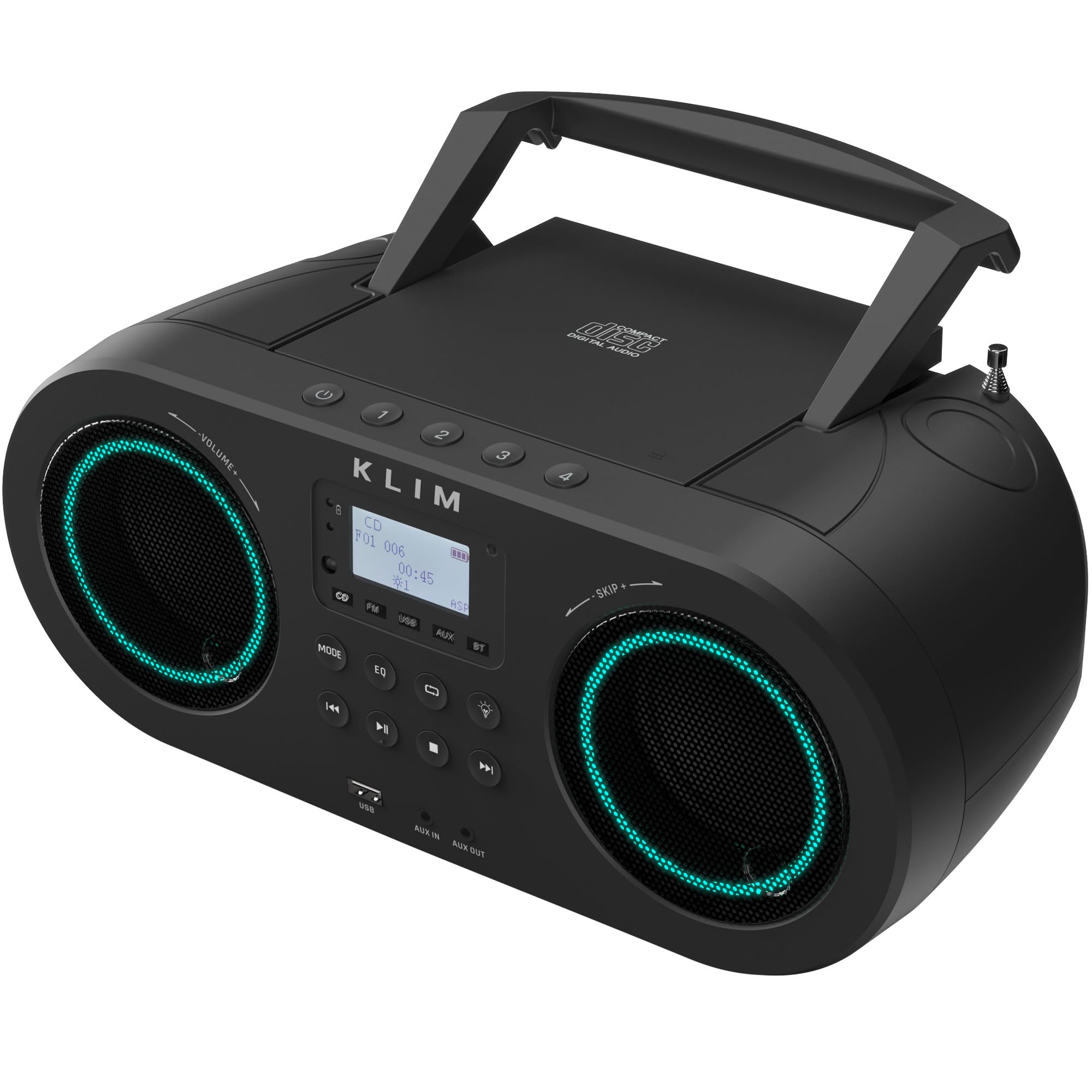Foto 2 pulgar | Reproductor De Cd Portátil Boombox Klim B5 Con Radio Fm Bluetooth - Venta Internacional.