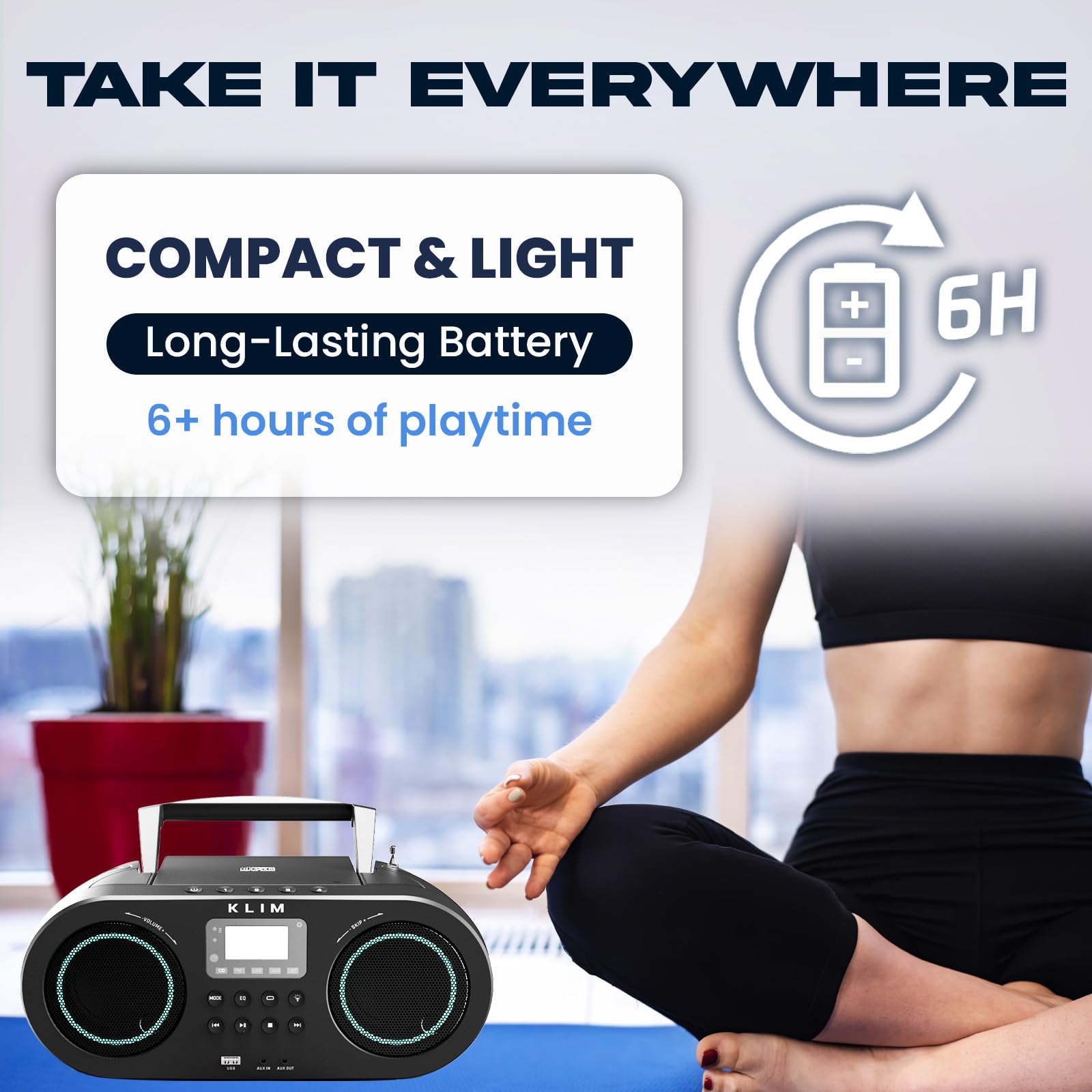 Foto 5 pulgar | Reproductor De Cd Portátil Boombox Klim B5 Con Radio Fm Bluetooth - Venta Internacional.