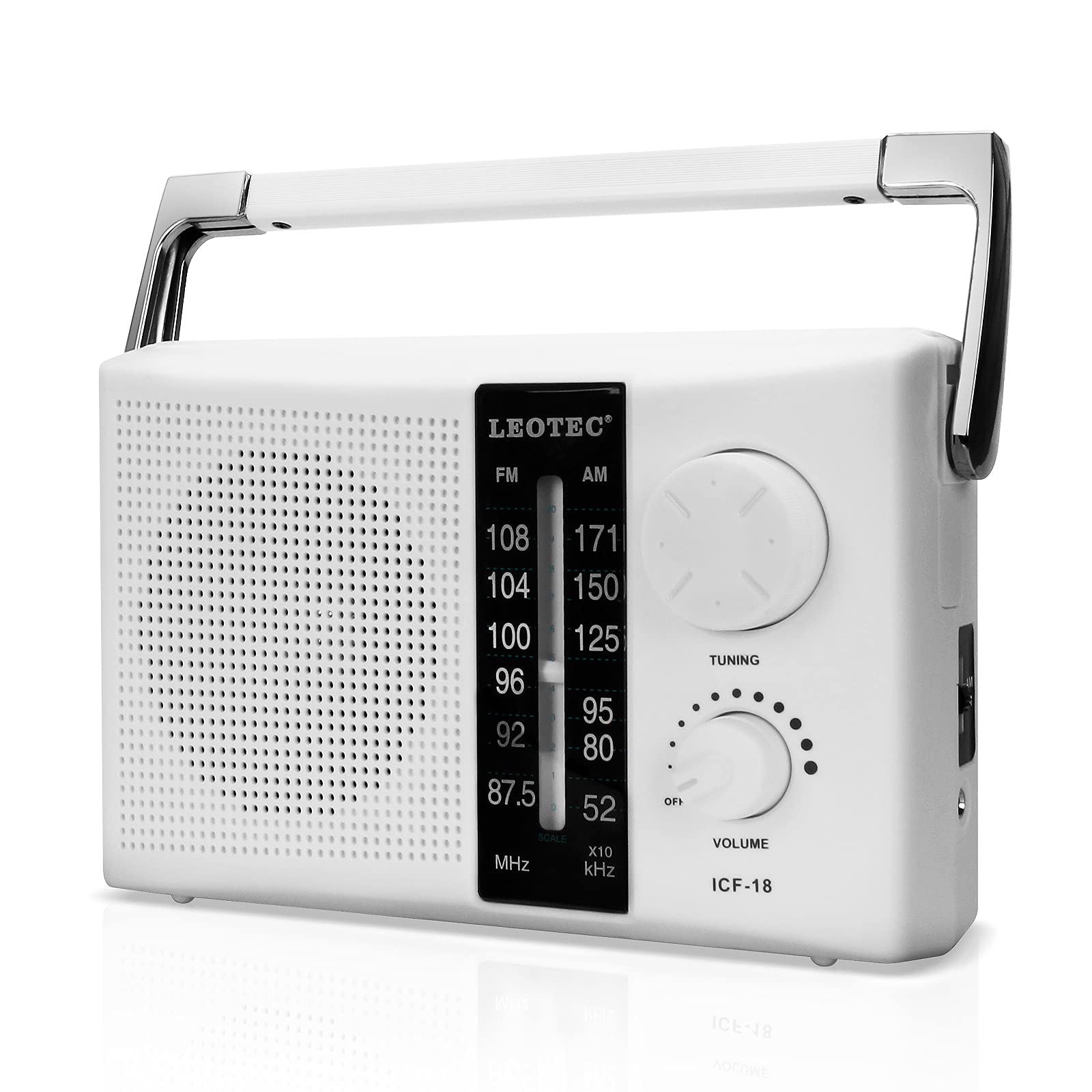 Foto 2 pulgar | Transistor De Radio Am Fm Leotec Con Batería Y Corriente Alterna, Color Blanco - Venta Internacional.