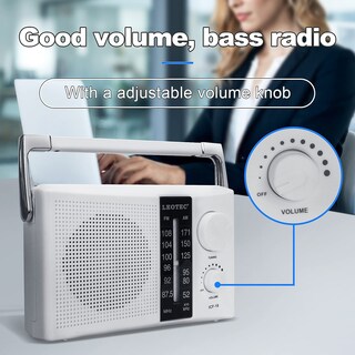 Foto 2 | Transistor De Radio Am Fm Leotec Con Batería Y Corriente Alterna, Color Blanco - Venta Internacional.