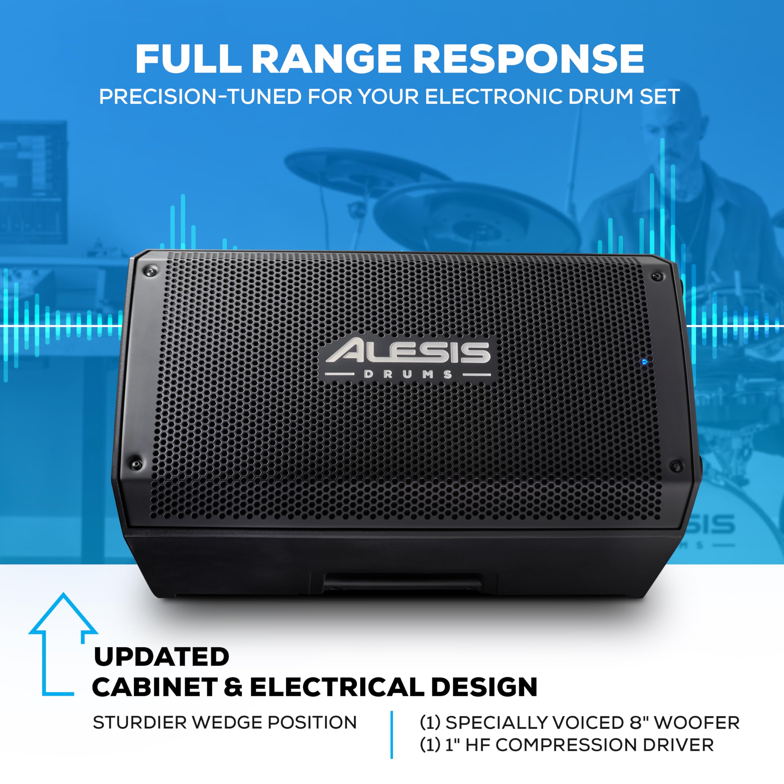 Foto 4 pulgar | Altavoz Amplificador De Batería Alesis Strike Amp 8 Mk2-2000w Con Bluetooth - Venta Internacional.