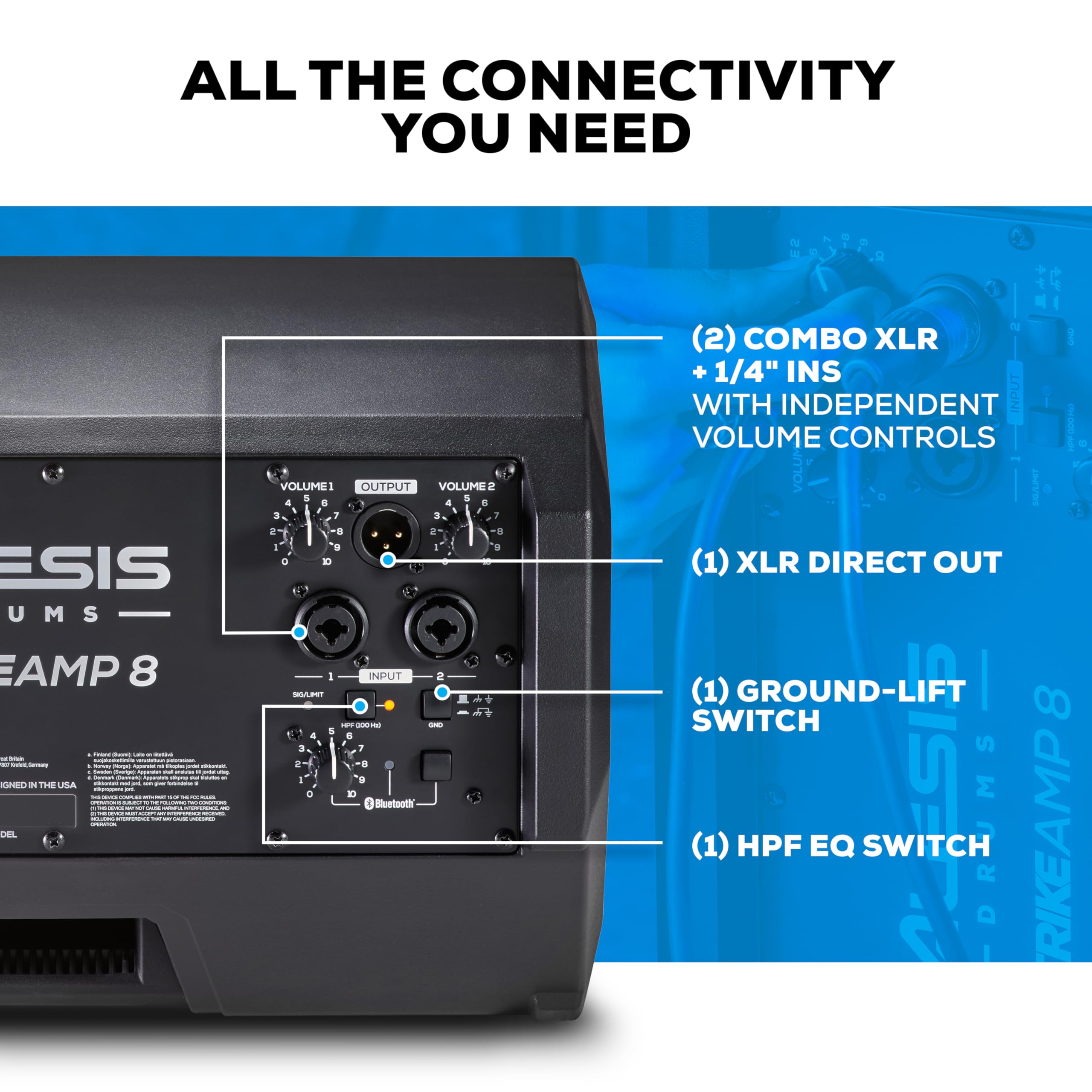 Foto 6 pulgar | Altavoz Amplificador De Batería Alesis Strike Amp 8 Mk2-2000w Con Bluetooth - Venta Internacional.