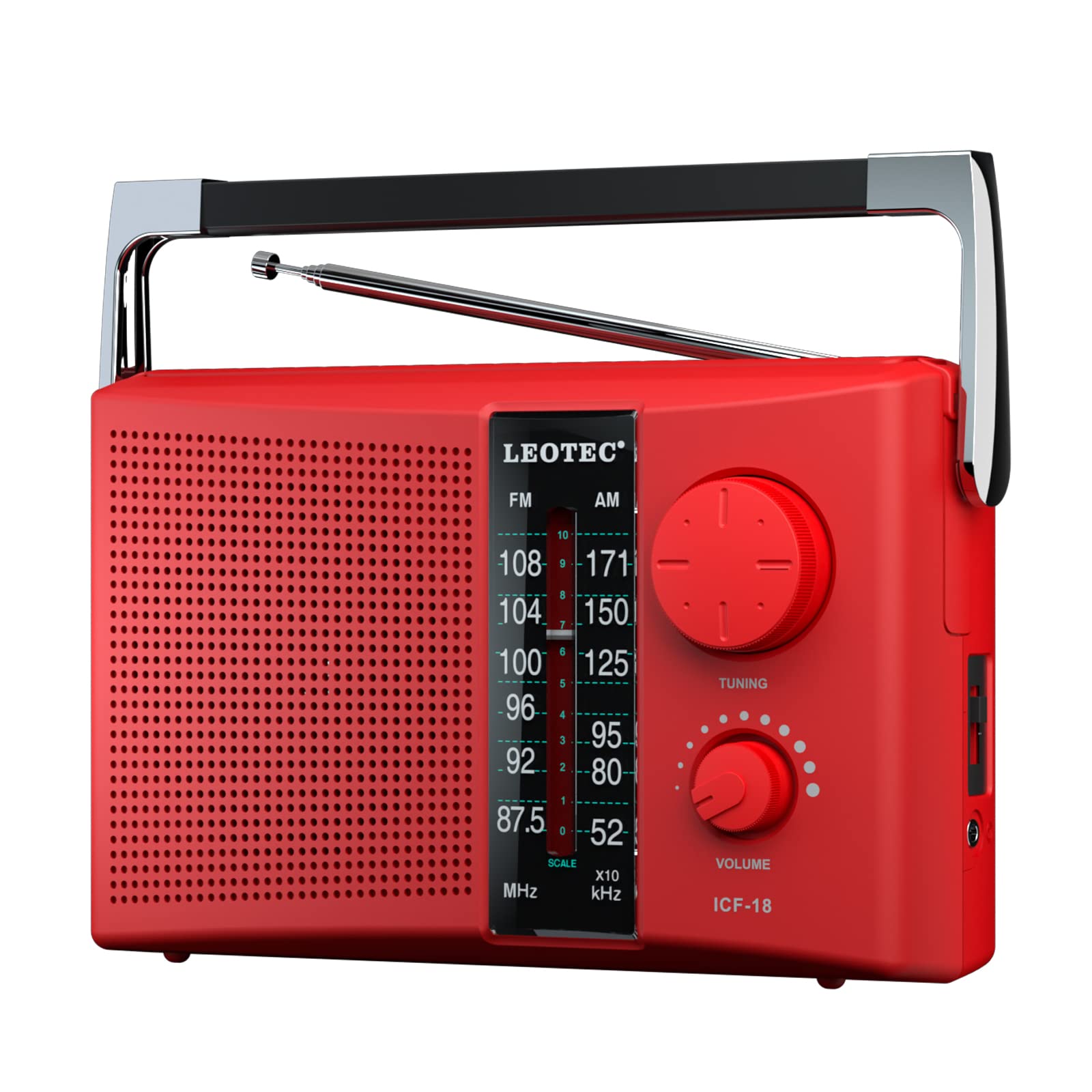 Foto 2 pulgar | Radio Am Fm Portátil Leotec Con Mejor Recepción Roja - Venta Internacional.