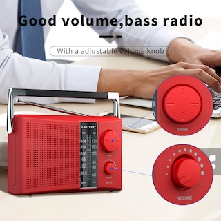 Foto 2 | Radio Am Fm Portátil Leotec Con Mejor Recepción Roja - Venta Internacional.