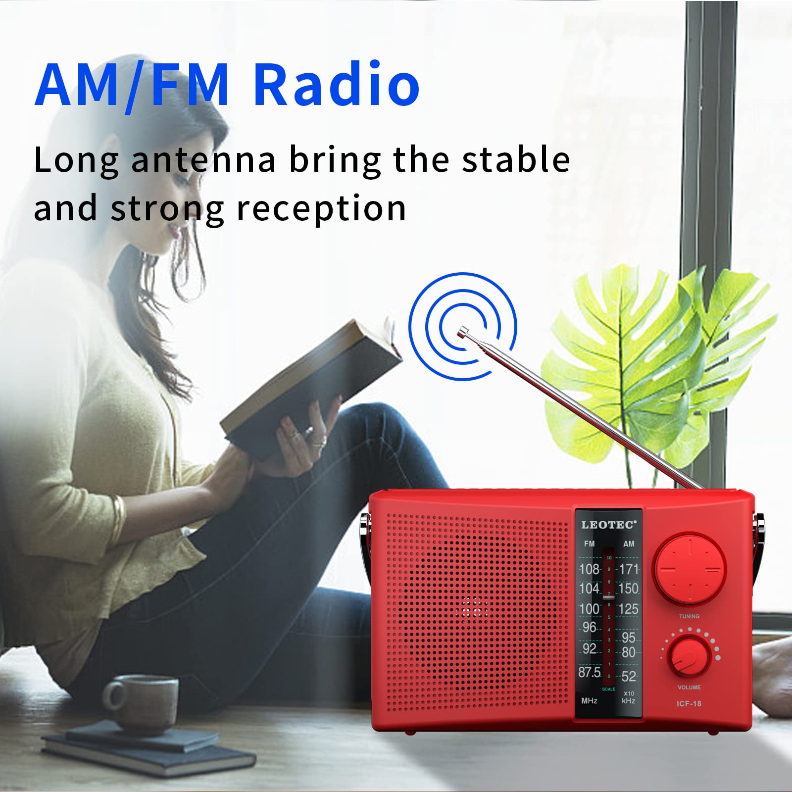 Foto 4 pulgar | Radio Am Fm Portátil Leotec Con Mejor Recepción Roja - Venta Internacional.