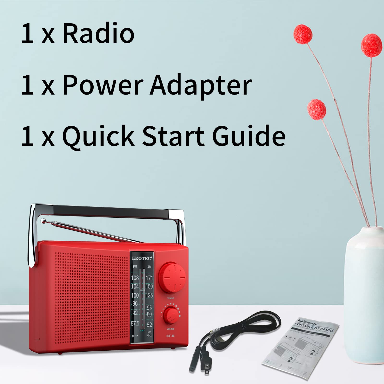 Foto 7 | Radio Am Fm Portátil Leotec Con Mejor Recepción Roja - Venta Internacional.