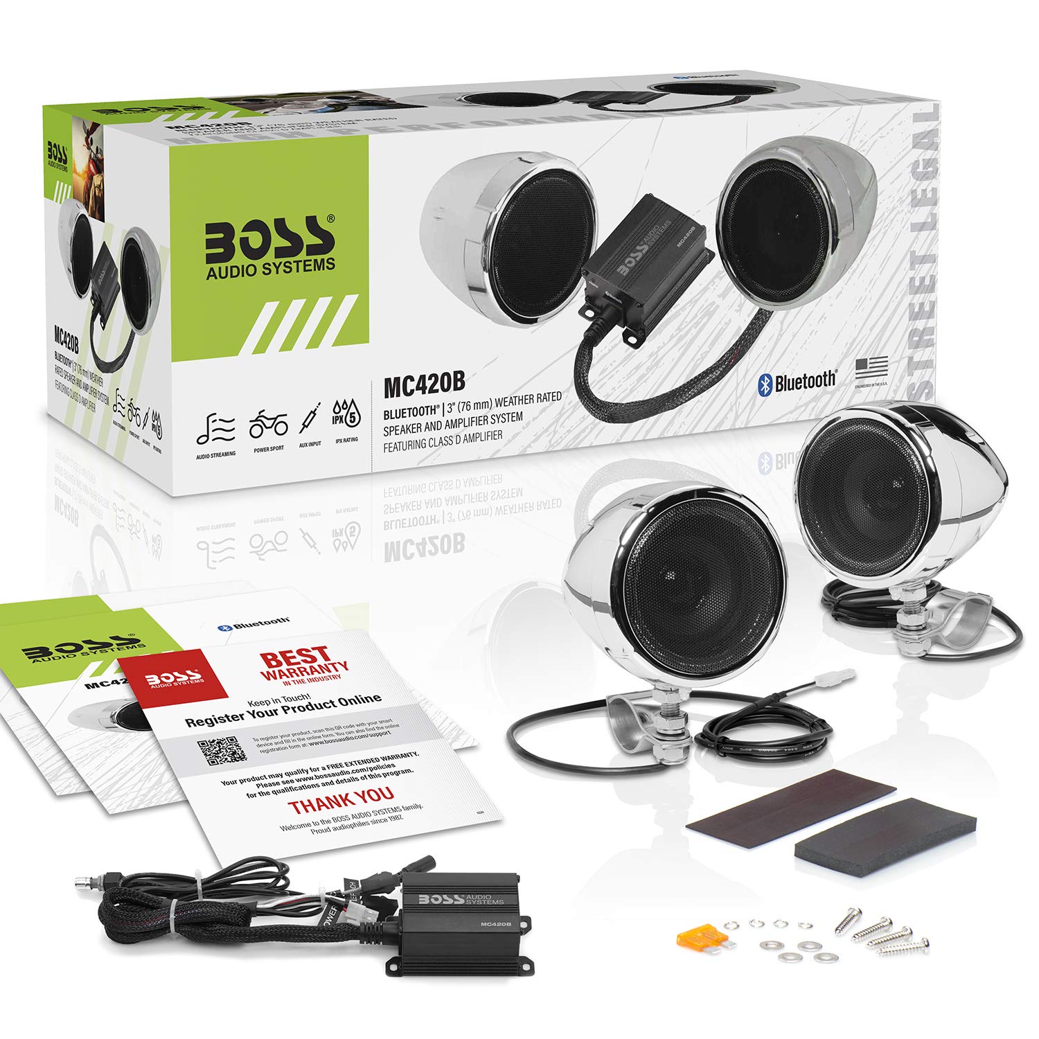 Foto 7 pulgar | Altavoces Y Amplificador Para Moto Boss Audio Mc420b 7,62 Cm - Venta Internacional.