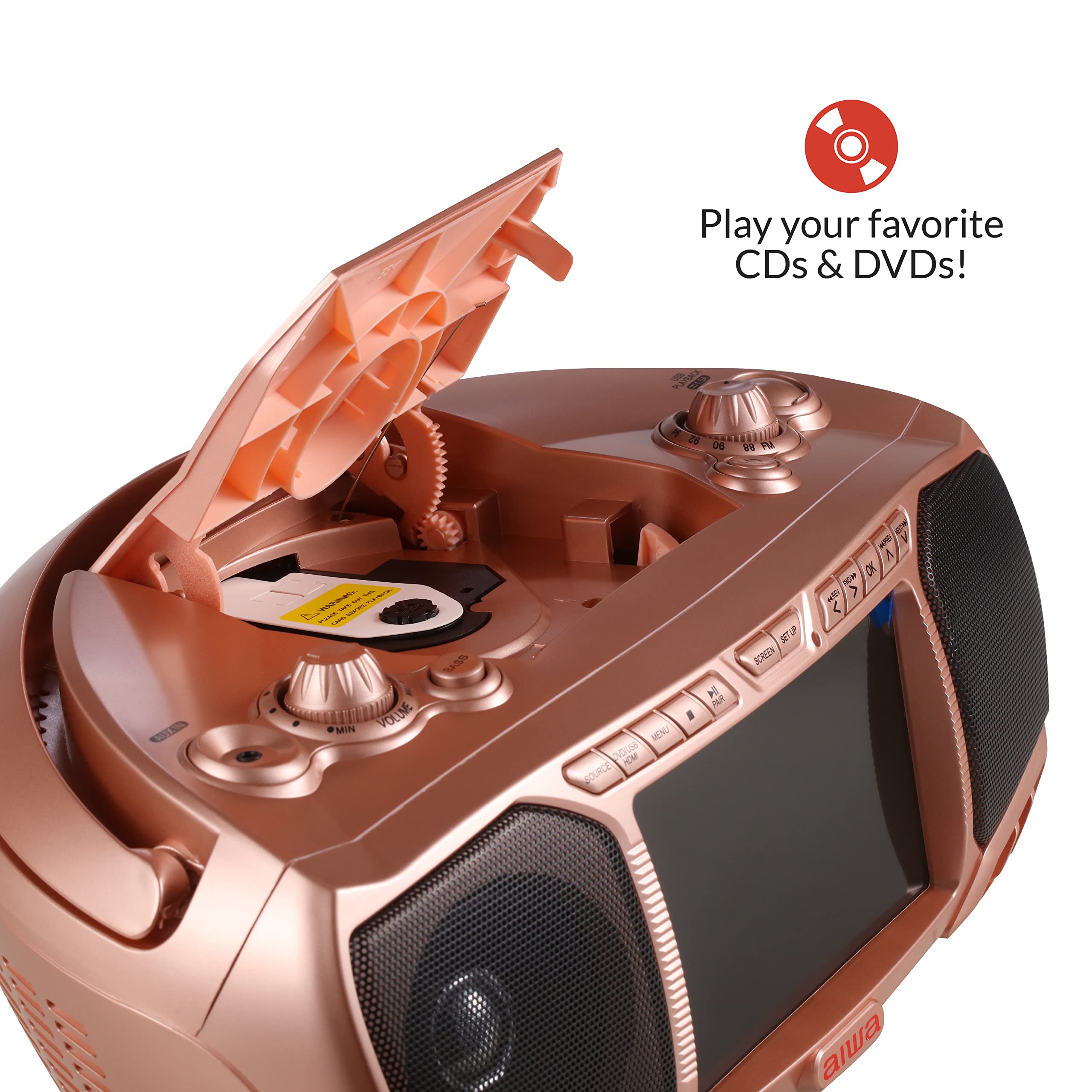 Foto 4 | Altavoces Portátiles Boombox Aiwa Crystal Clear Sound De 3 W X 2 - Venta Internacional.