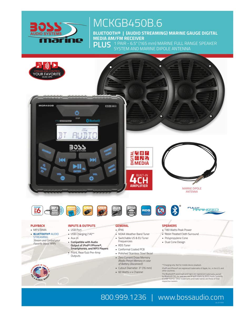 Foto 6 | Altavoz Estéreo Con Indicador Náutico Boss Audio Mckgb450b.6 De 6.5 Pulgadas - Venta Internacional.