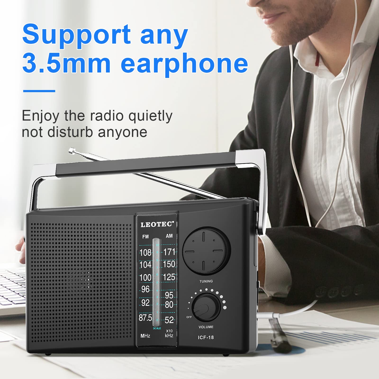 Foto 3 | Radio Am Fm Portátil Leotec Con Mejor Recepción Negra - Venta Internacional.