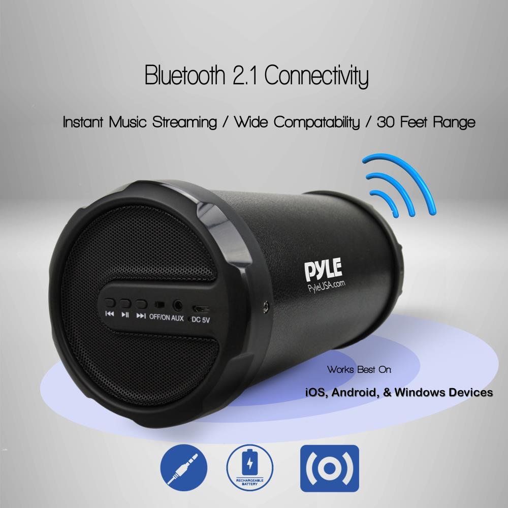 Foto 5 pulgar | Altavoz Portátil Pyle Boombox Bluetooth Recargable Negro - Venta Internacional.