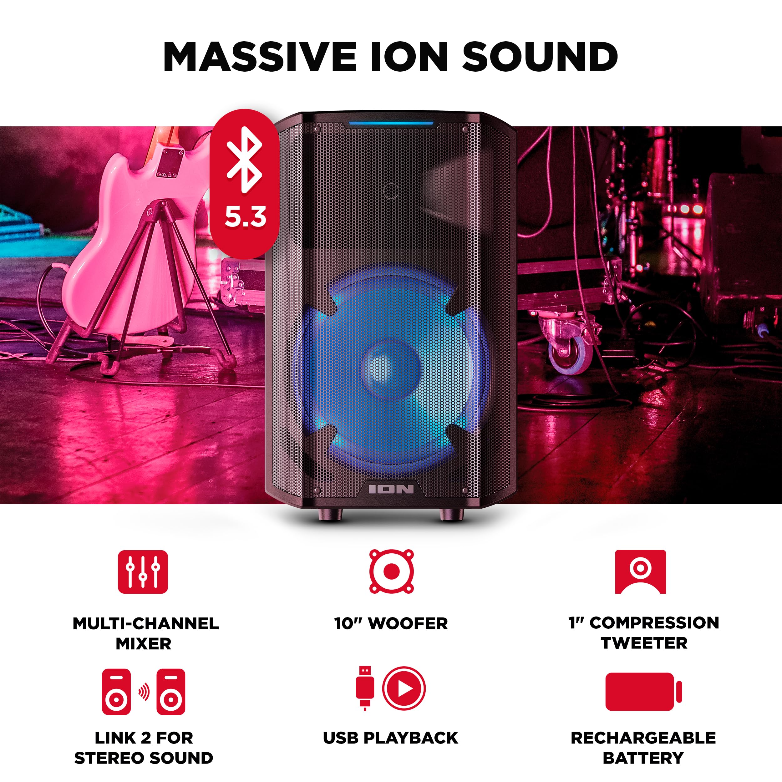 Foto 2 | Altavoz Bluetooth Ion Audio Trouper 300 Con Batería Recargable - Venta Internacional.