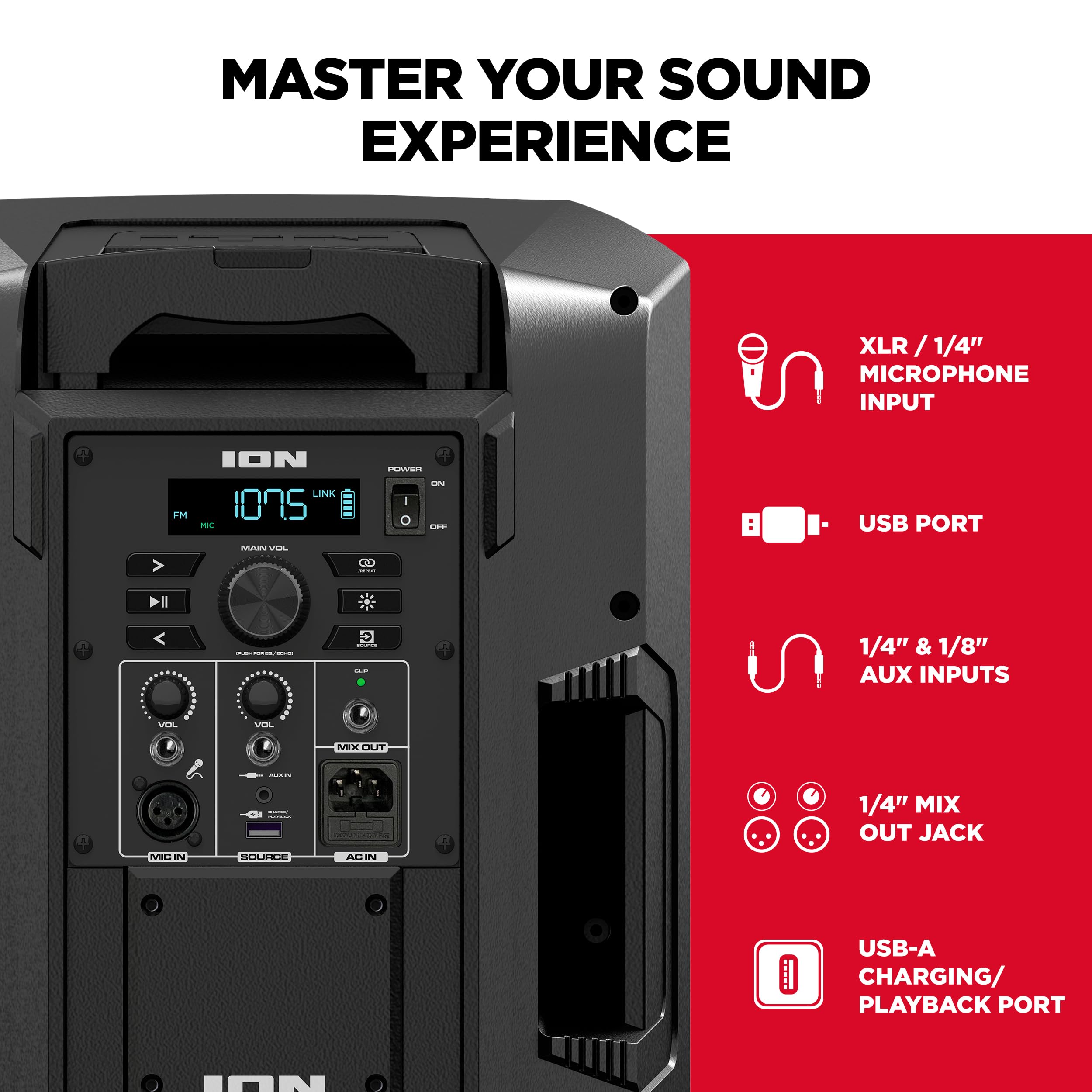 Foto 5 pulgar | Altavoz Bluetooth Ion Audio Trouper 300 Con Batería Recargable - Venta Internacional.