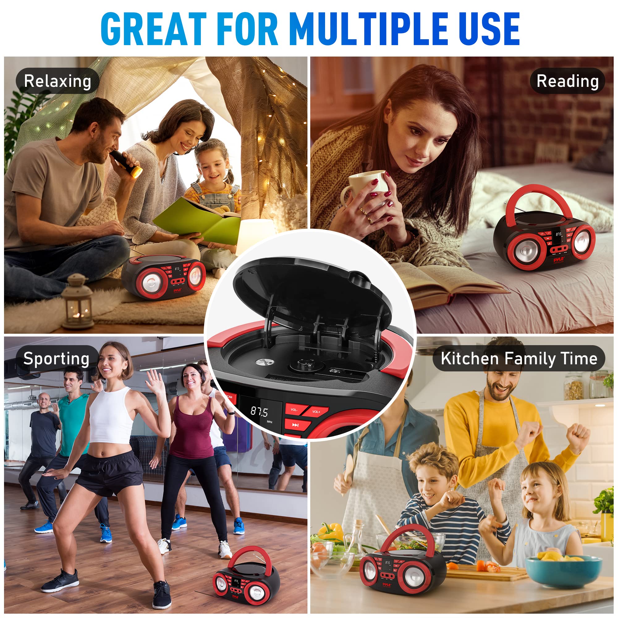 Foto 5 pulgar | Reproductor De Cd Portátil Pyle 50 W De Potencia Máxima Bluetooth Usb Aux - Venta Internacional.