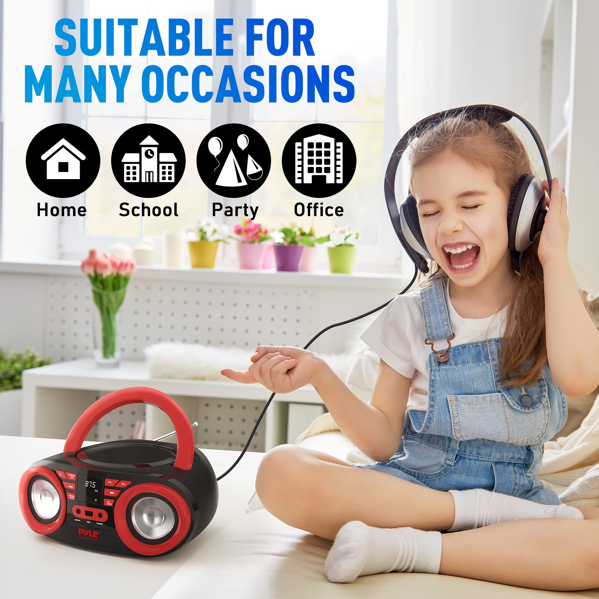 Foto 7 pulgar | Reproductor De Cd Portátil Pyle 50 W De Potencia Máxima Bluetooth Usb Aux - Venta Internacional.