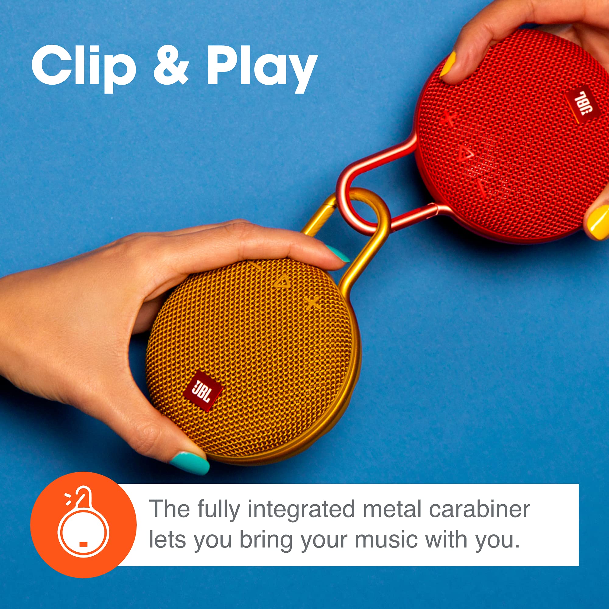 Foto 4 pulgar | Altavoz Bluetooth Jbl Clip 3 Resistente Al Agua Amarillo Mostaza - Venta Internacional.
