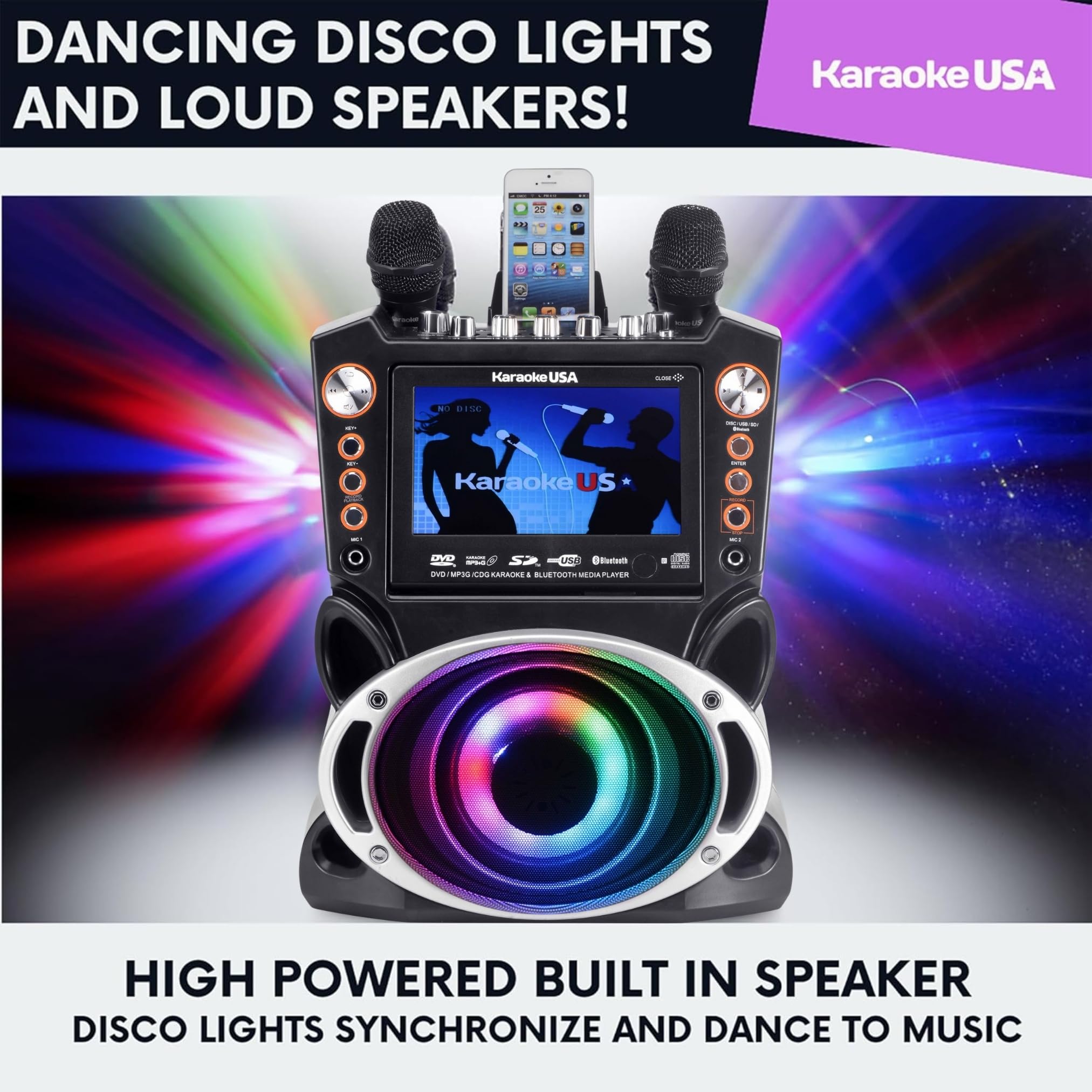 Foto 6 pulgar | Sistema De Karaoke Karaoke Usa Gf946 Gf946 Dvd/cd+g/mp3+g 35w - Venta Internacional.