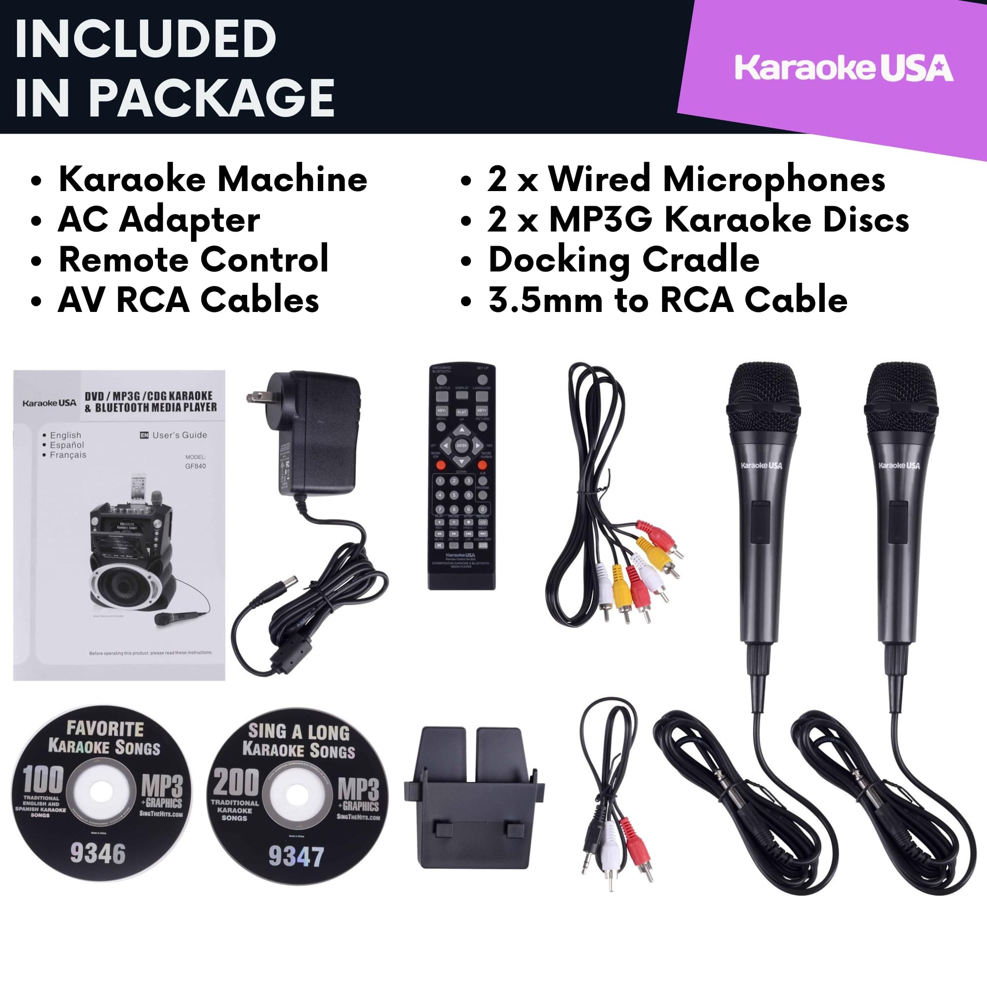 Foto 8 pulgar | Sistema De Karaoke Karaoke Usa Gf946 Gf946 Dvd/cd+g/mp3+g 35w - Venta Internacional.