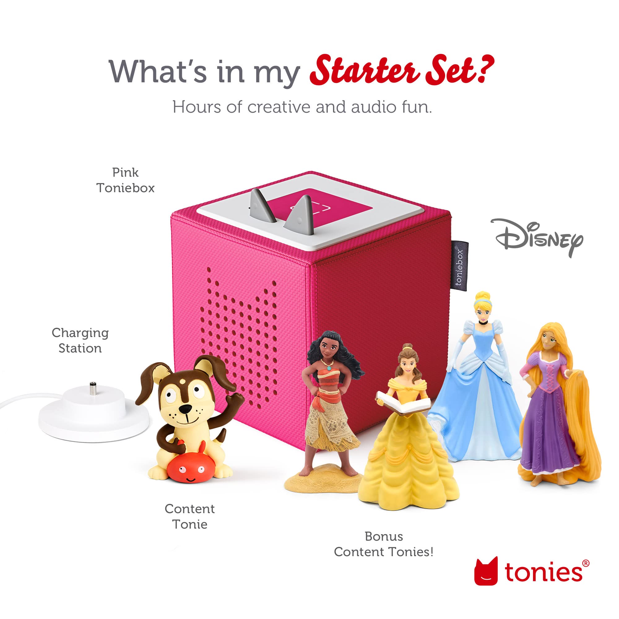 Foto 5 | Set De Inicio De Reproductor De Audio Toniebox Con Cinderella, Belle Y Moana - Venta Internacional.