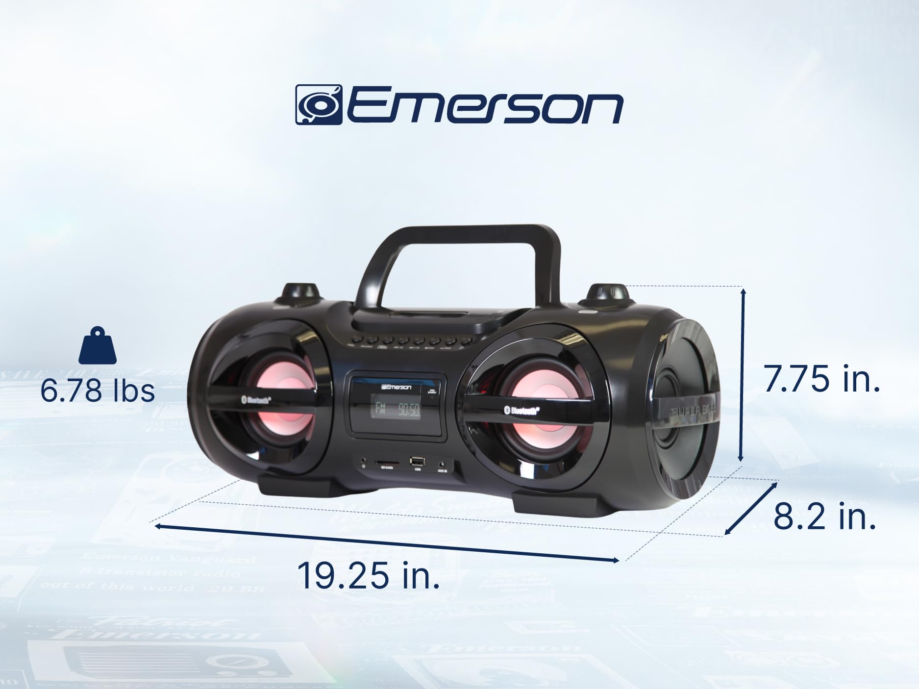 Foto 6 | Reproductor De Cd Portátil Boombox Emerson Epb-3005, Casete Bluetooth - Venta Internacional.
