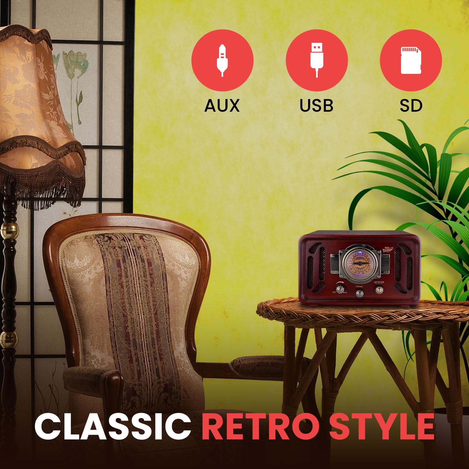 Foto 4 pulgar | Altavoz Inalámbrico Bluetooth Pyle Punp34bt - Retro - Venta Internacional.
