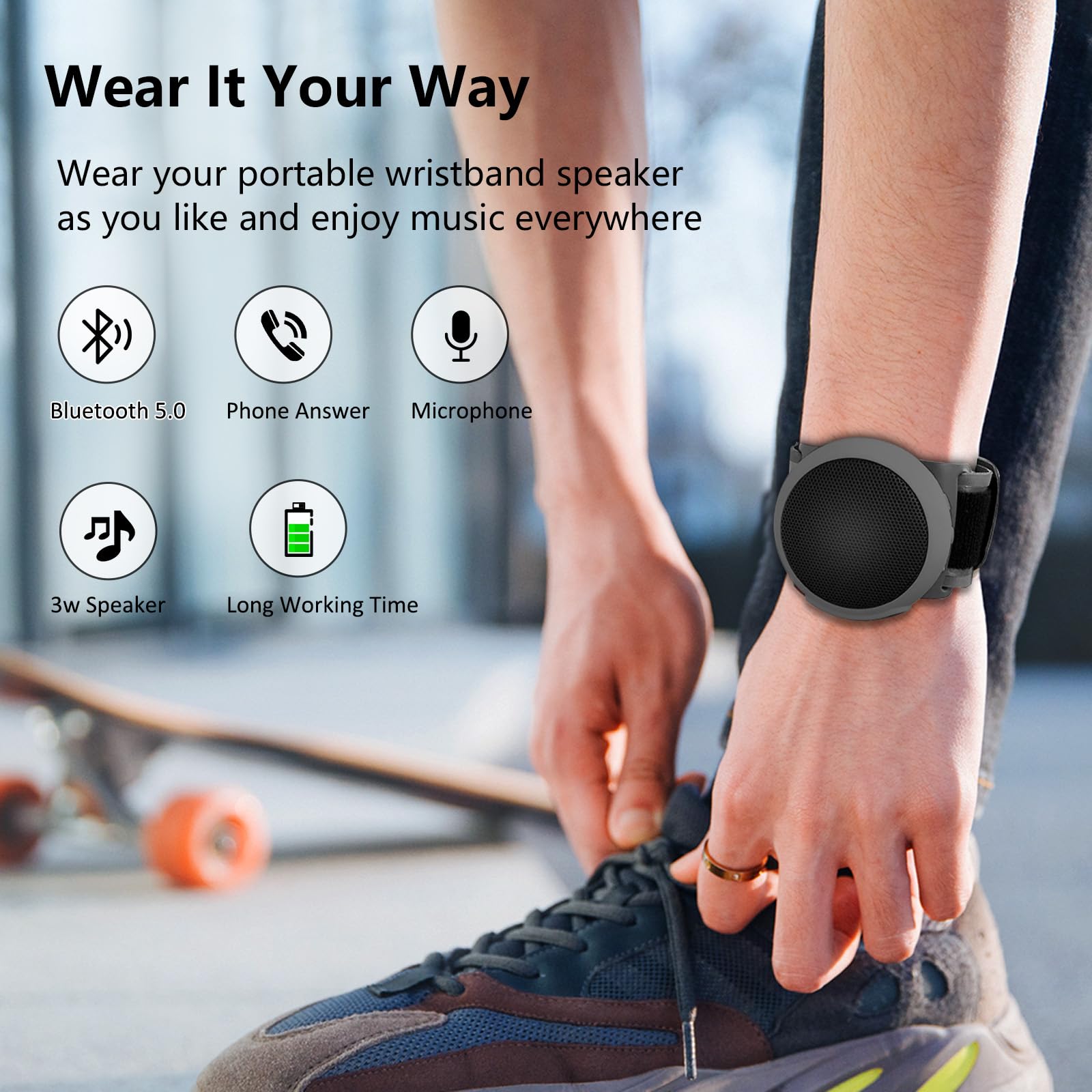 Foto 6 pulgar | Altavoz Bluetooth Portátil Ancwear Tws Impermeable Gris - Venta Internacional.