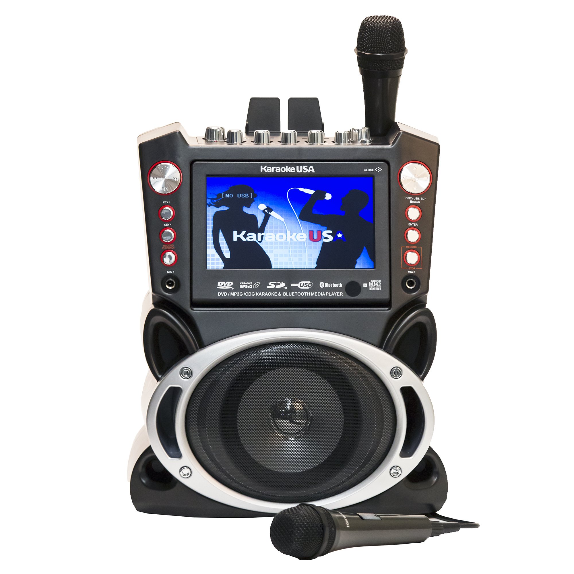 Foto 4 pulgar | Sistema De Karaoke Karaoke Usa Gf845 Con Pantalla De 7 Pulgadas Con 2 Micrófonos - Venta Internacional.