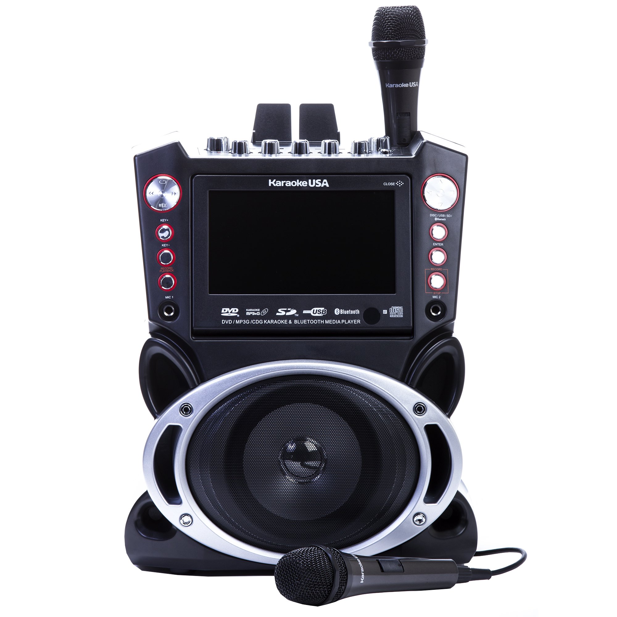 Foto 5 pulgar | Sistema De Karaoke Karaoke Usa Gf845 Con Pantalla De 7 Pulgadas Con 2 Micrófonos - Venta Internacional.