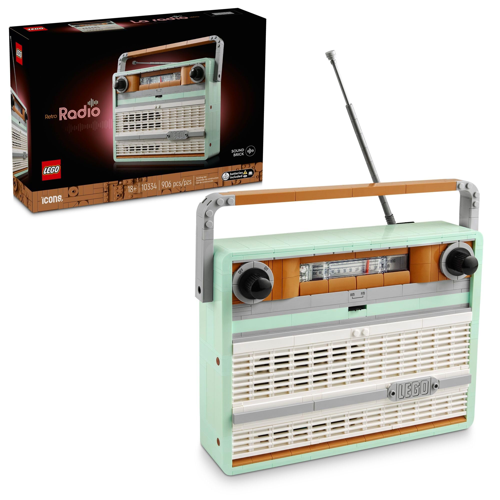 Set De Construcción Lego Icons Retro Radio Con Efectos De Sonido 10334 - Venta Internacional.
