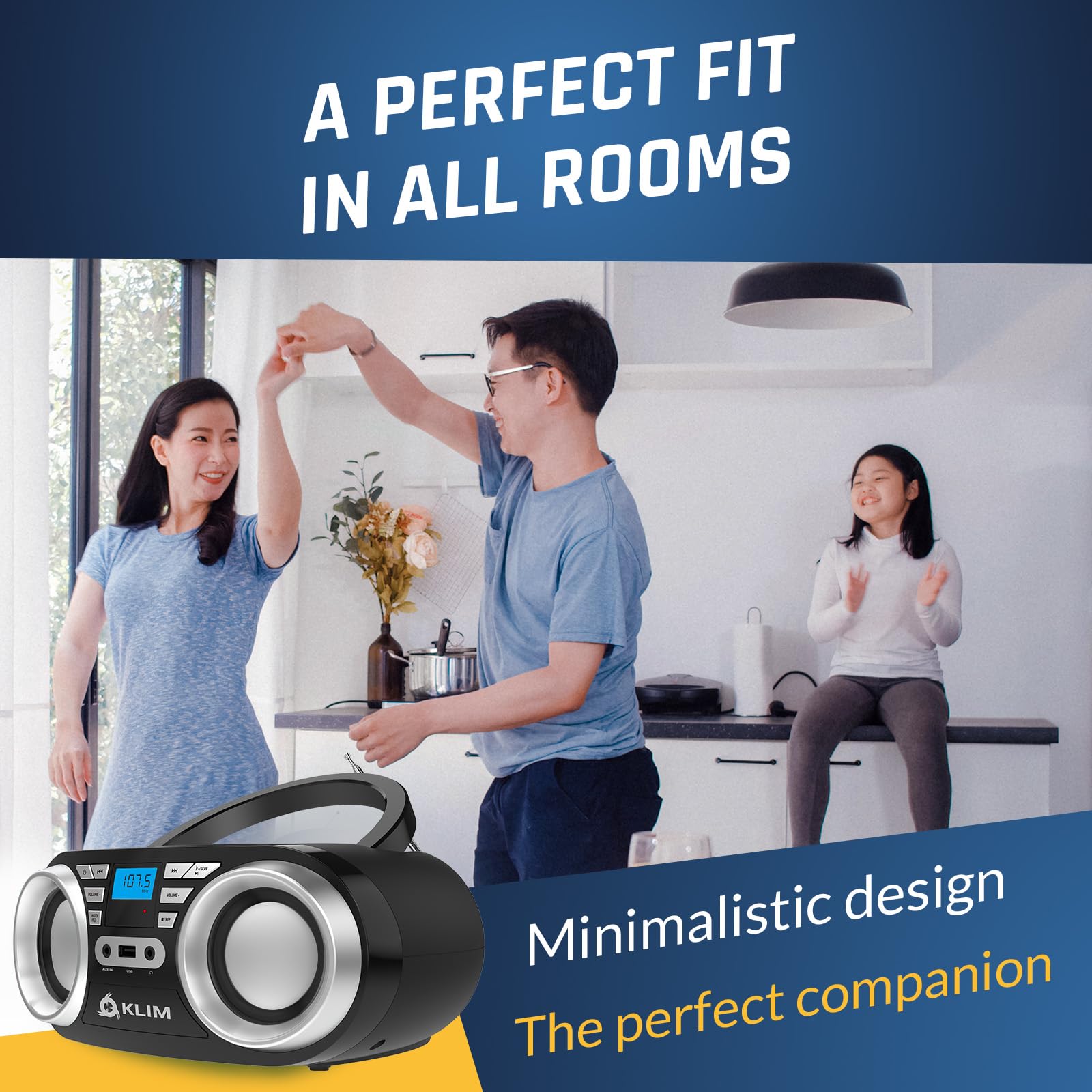 Foto 8 pulgar | Reproductor De Cd Portátil Boombox Klim B3 Con Radio Fm, Bluetooth - Venta Internacional.