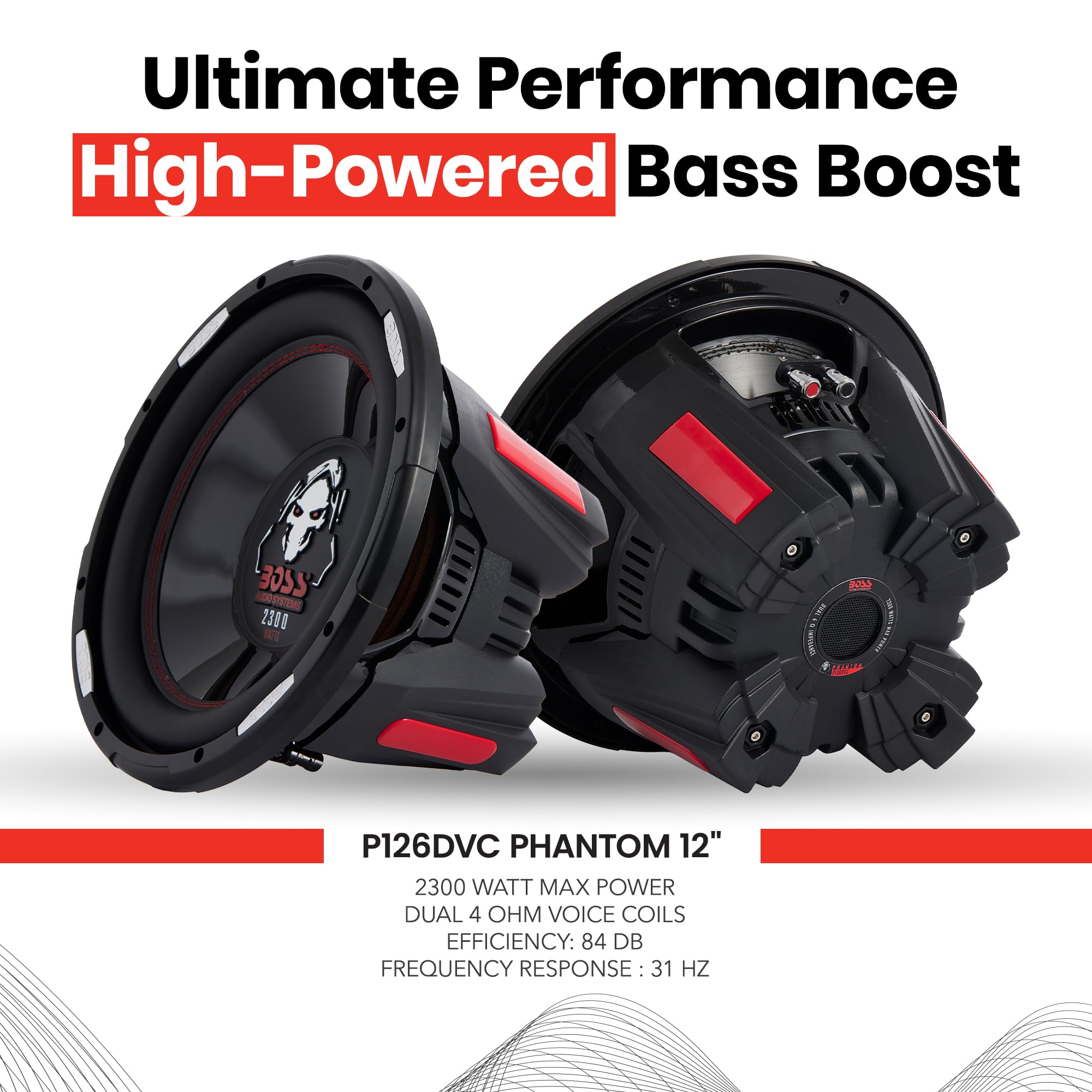Foto 3 pulgar | Subwoofer Boss Audio Systems Phantom 12'' 2300w 4 Ohmios - Venta Internacional.